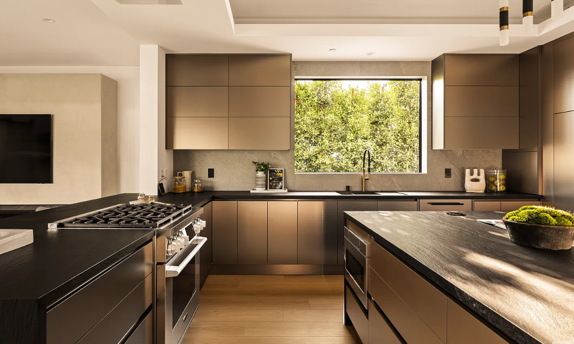 Los Angeles Dark Modern Kitchen custom cabinetry detail 4