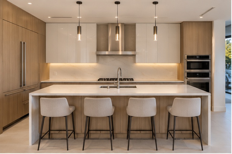Newport Beach Contemporary Kitchen custom cabinetry